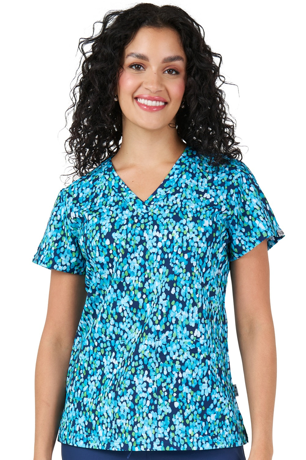 Zavate Audrey Scrub Top in Print Pattern Mosaic Mirage at Parker's Clothing & Scrubs.