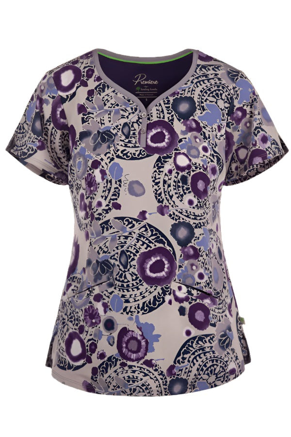 Healing Hands Scrubs Premiere Label Isabel Print Top Whimsical Splash at Parker's Clothing & Scrubs