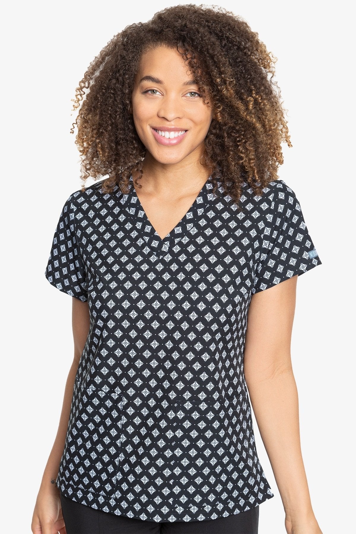 Med Couture Geo Tiles Print Tops at Parker's Clothing & Scrubs.