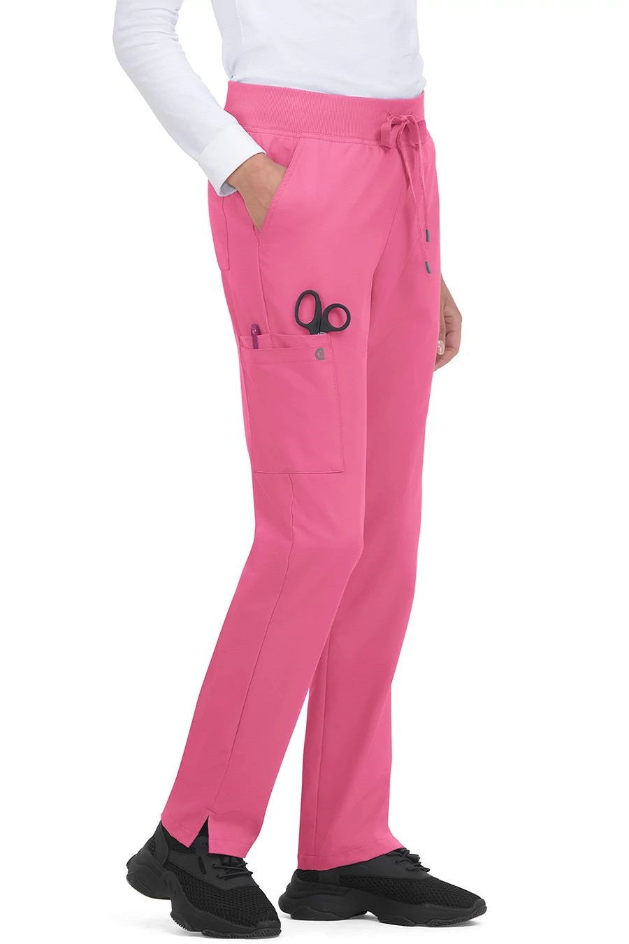 koi Scrub Pants Cureology Atria in Petite Carnation at Parker's Clothing and Shoes.