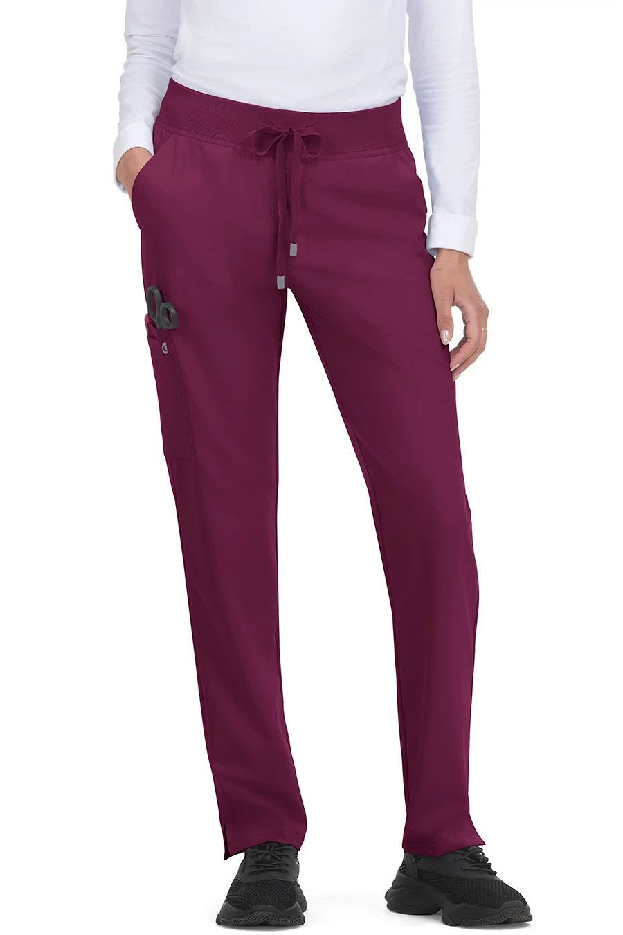 koi Scrub Pants Cureology Atria in Tall Wine at Parker's Clothing & Scrubs.