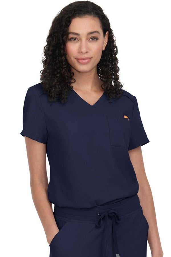 koi Scrub Top Cureology Aura in Navy at Parker's Clothing & Scrubs.