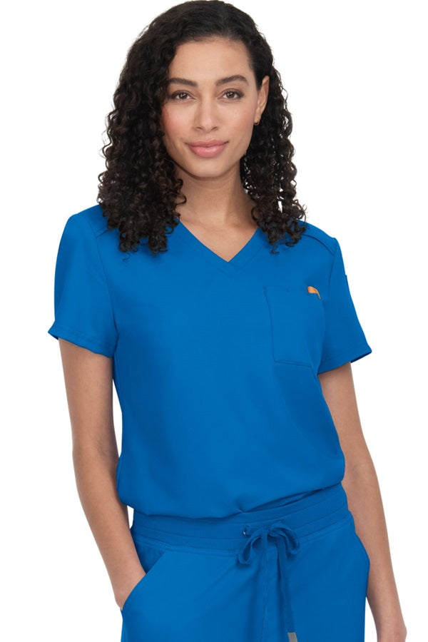 koi Scrub Top Cureology Aura in Royal at Parker's Clothing & Scrubs.