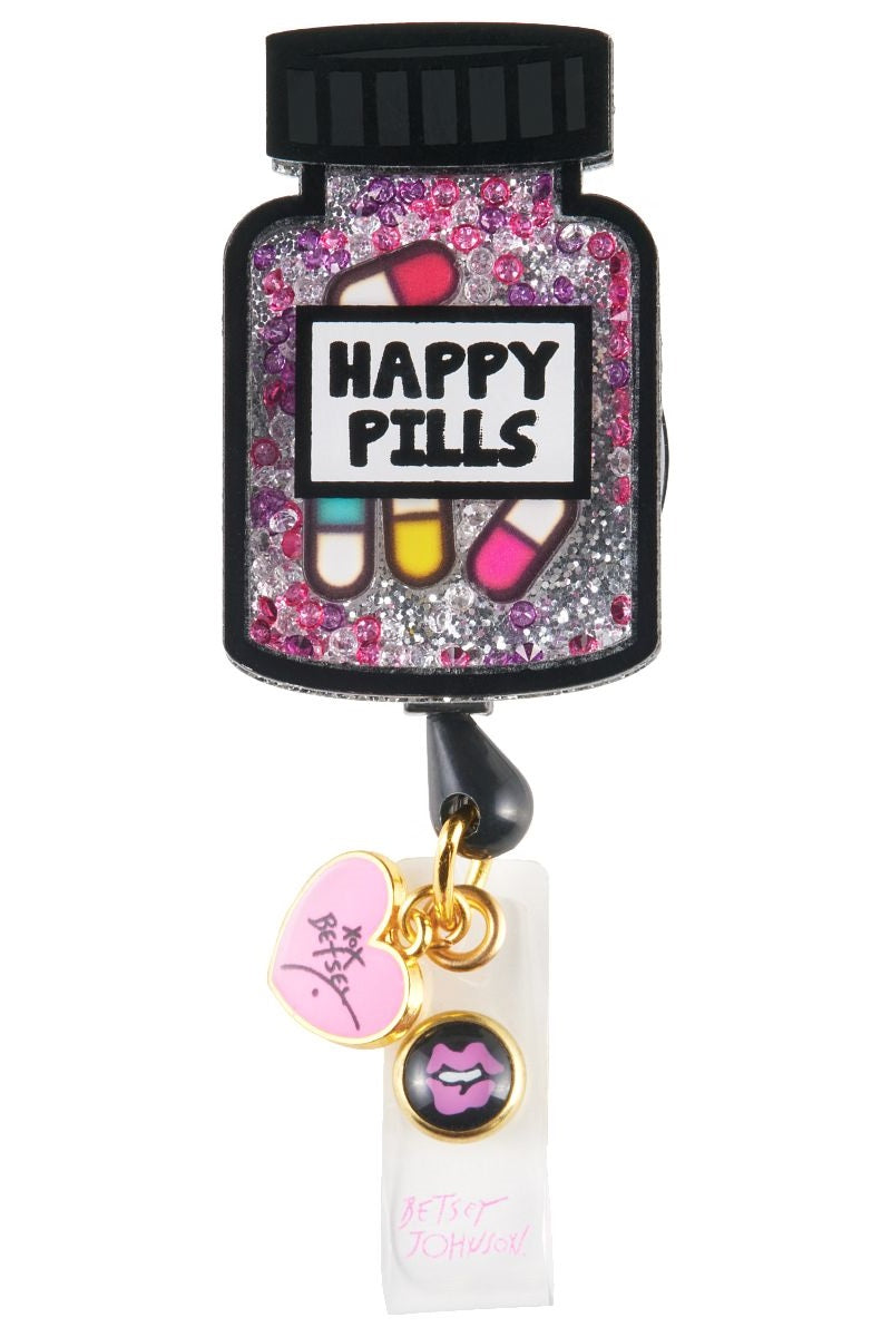koi Betsey Johnson Syringe Badge Reel with retractable cord and snap badge holder at Parker's Clothing and Shoes.
