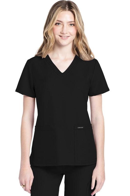 Cherokee CK953A Scrub Top Ultra V-Neck in black at Parker's Clothing & Scrubs.
