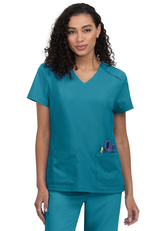koi C101 Scrub Top Cureology Cardi in Teal at Parker's Clothing & Scrubs.