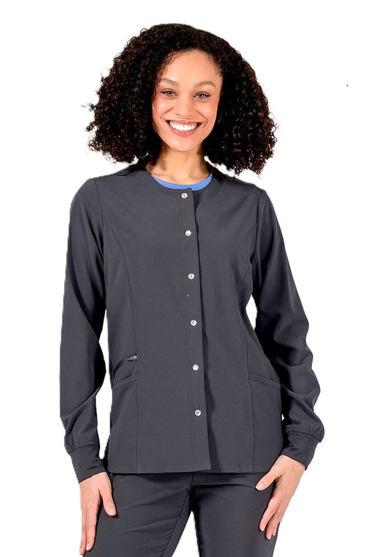 IRG EPIC Scrub Jacket Snap Front 4811 in Pewter at Parker's Clothing & Scrubs.