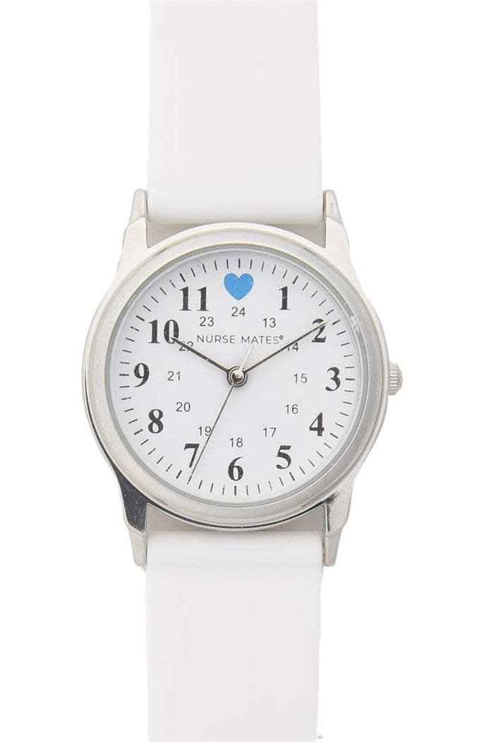 Nurse Mates Watch Analog With Second Hand Basic Military With White Band and 1.25" at Parker's Clothing & Scrubs.