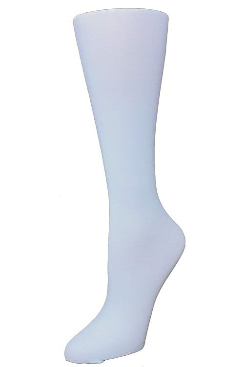 Cutieful Moderate Compression Socks 10-18 mmHg Knit in Print Patterns Solid White at Parker's Clothing & Scrubs.