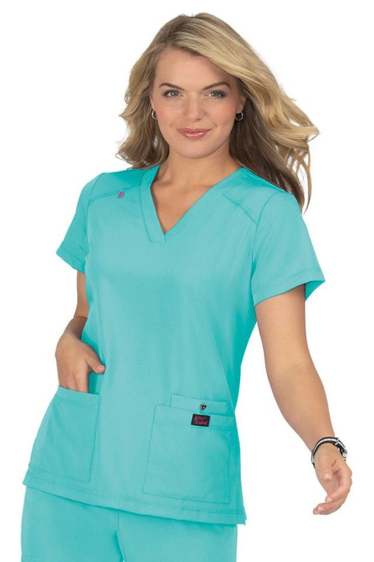 Betsey Johnson Scrub Top Freesia in Mint at Parker's Clothing & Scrubs.