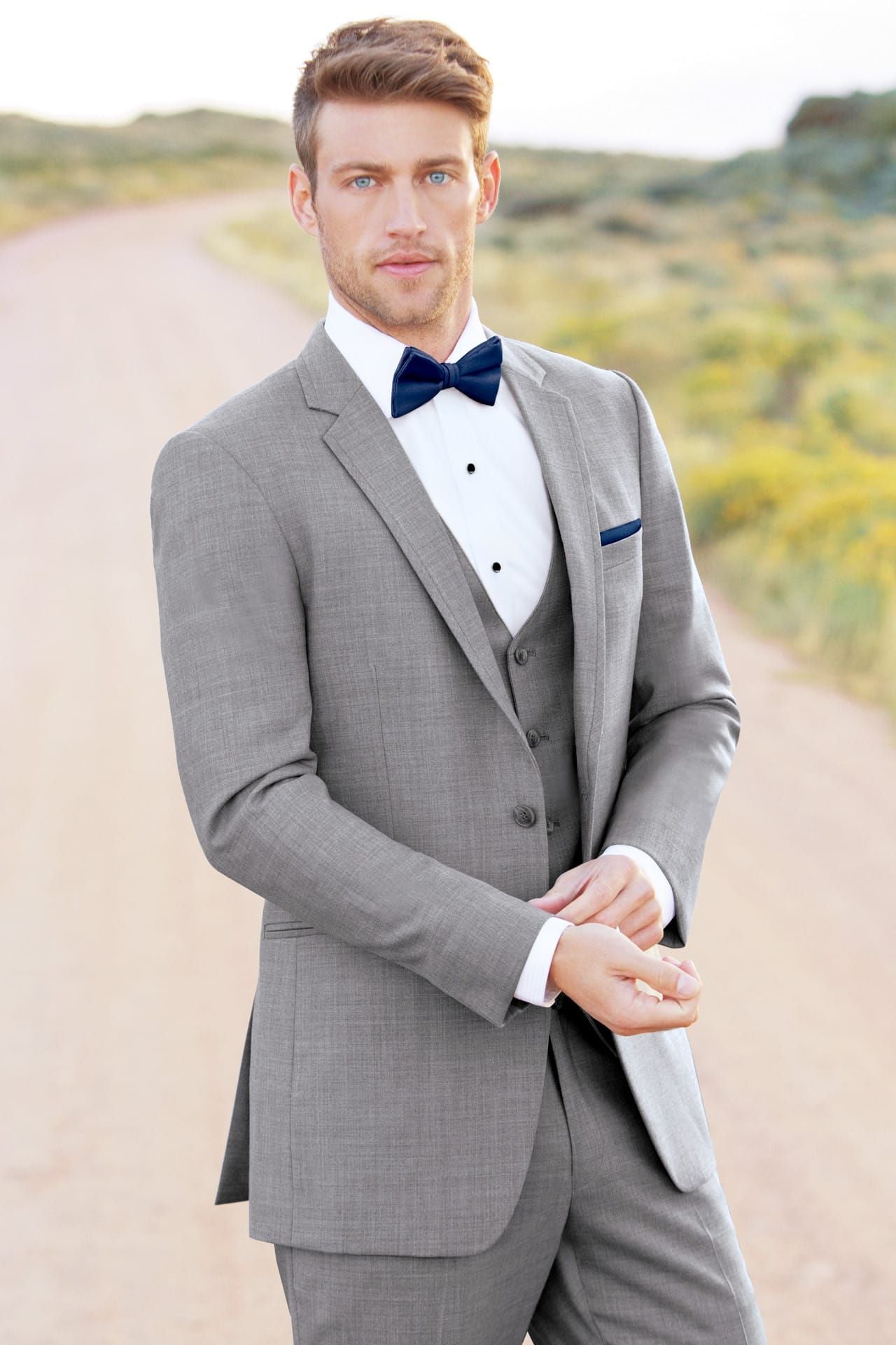 grey tuxedo dress Men's Light Gray Tuxedo, Satin Peak Lapel