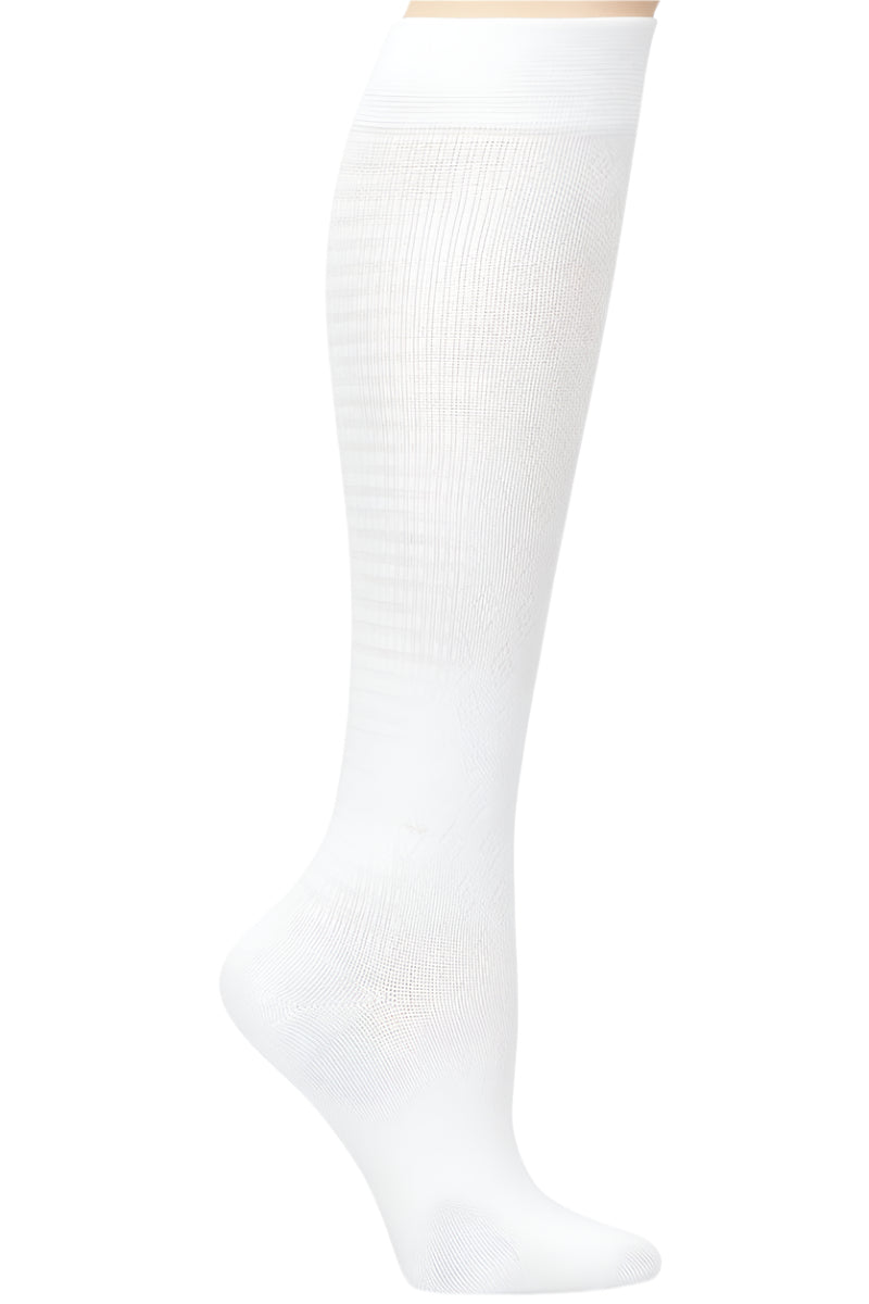 Nurse Mates bamboo compression socks 12-14 mmHg regular calf white - sustainable eco-friendly graduated compression footwear for nurses healthcare professionals up to 17 inch calf - moisture-wicking antimicrobial support socks.