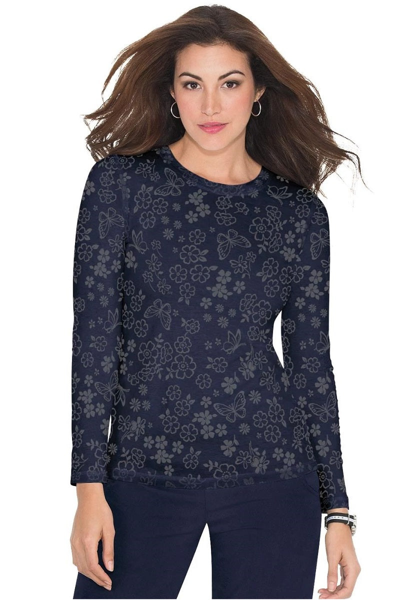 koi Scrub Top Tee Presley Burnout in Navy at Parker's Clothing & Scrubs.