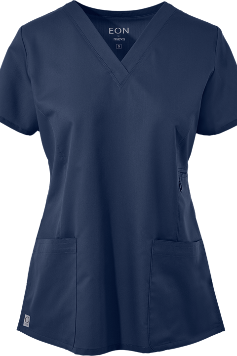 Maevn Scrub Top Eon V-Neck in Navy 1708 at Parker's Clothing & Scrubs.