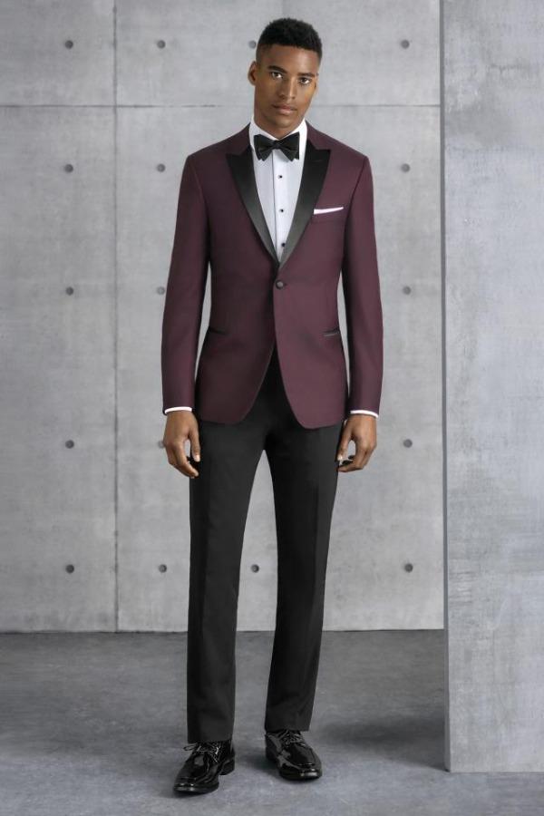 Jim's Formal Wear Tuxedos Diamond Collection Kenneth Cole Empire Ultra Slim Burgundy at Parker's Clothing and Shoes.