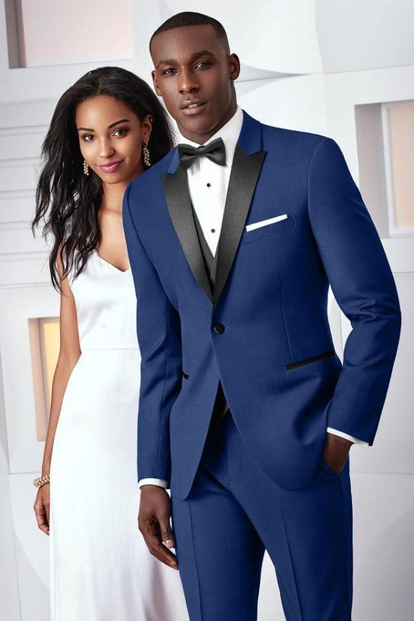 Jim's Formal Wear Tuxedos Diamond Collection IKE Tribeca Ultra Slim Cobalt Blue at Parker's Clothing and Shoes.