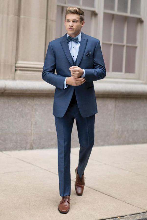 Jim's Formal Wear Tuxedos Diamond Collection IKE Lane Ultra Slim Indigo Blue at Parker's Clothing and Shoes.