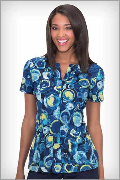 Koi Scrubs Naomi Sea Glass Print Tops - Parker's Clothing & Gifts