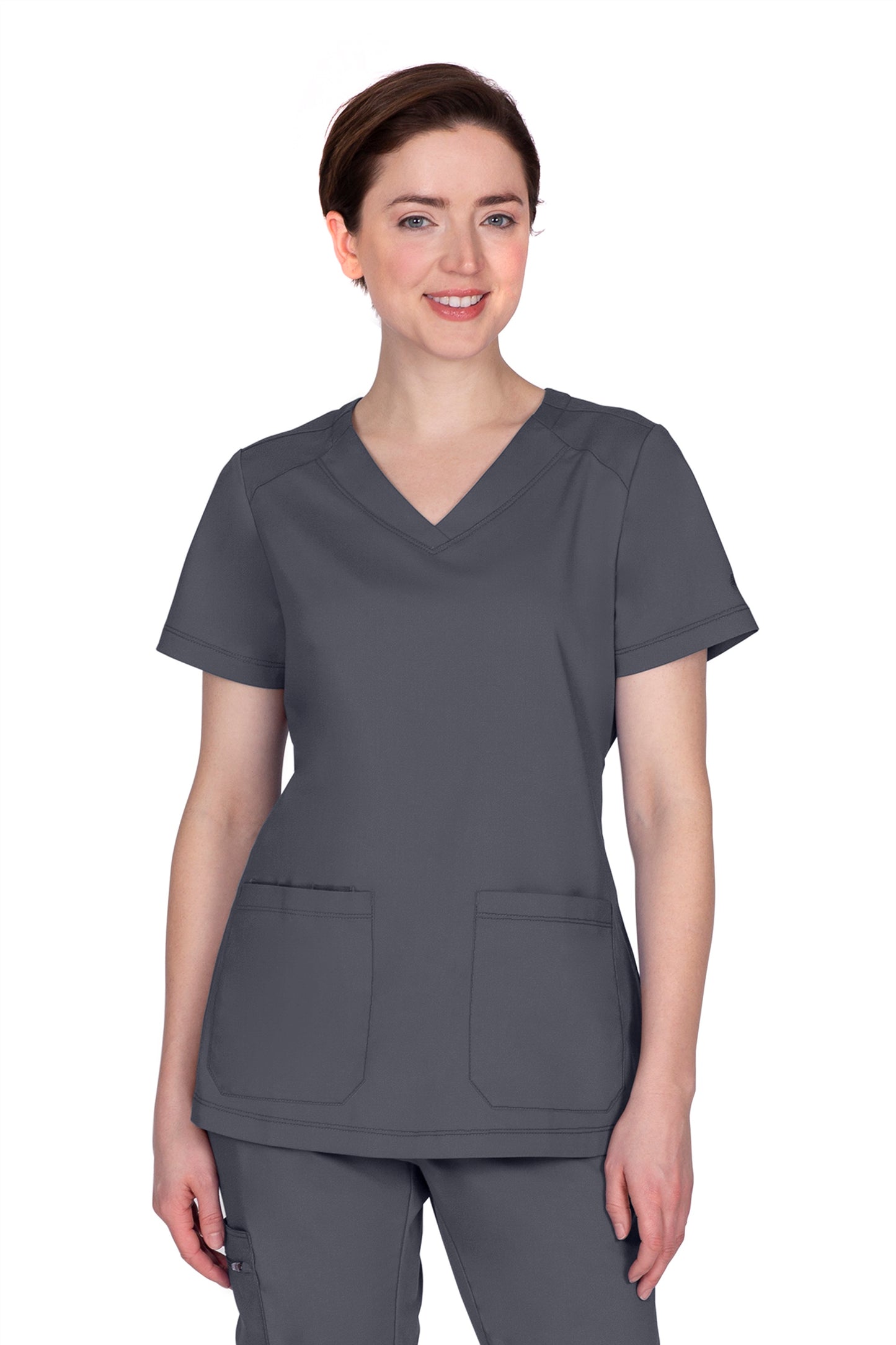 Healing Hands Scrub Top Purple Label Jill in Pewter at Parker's Clothing and Shoes.