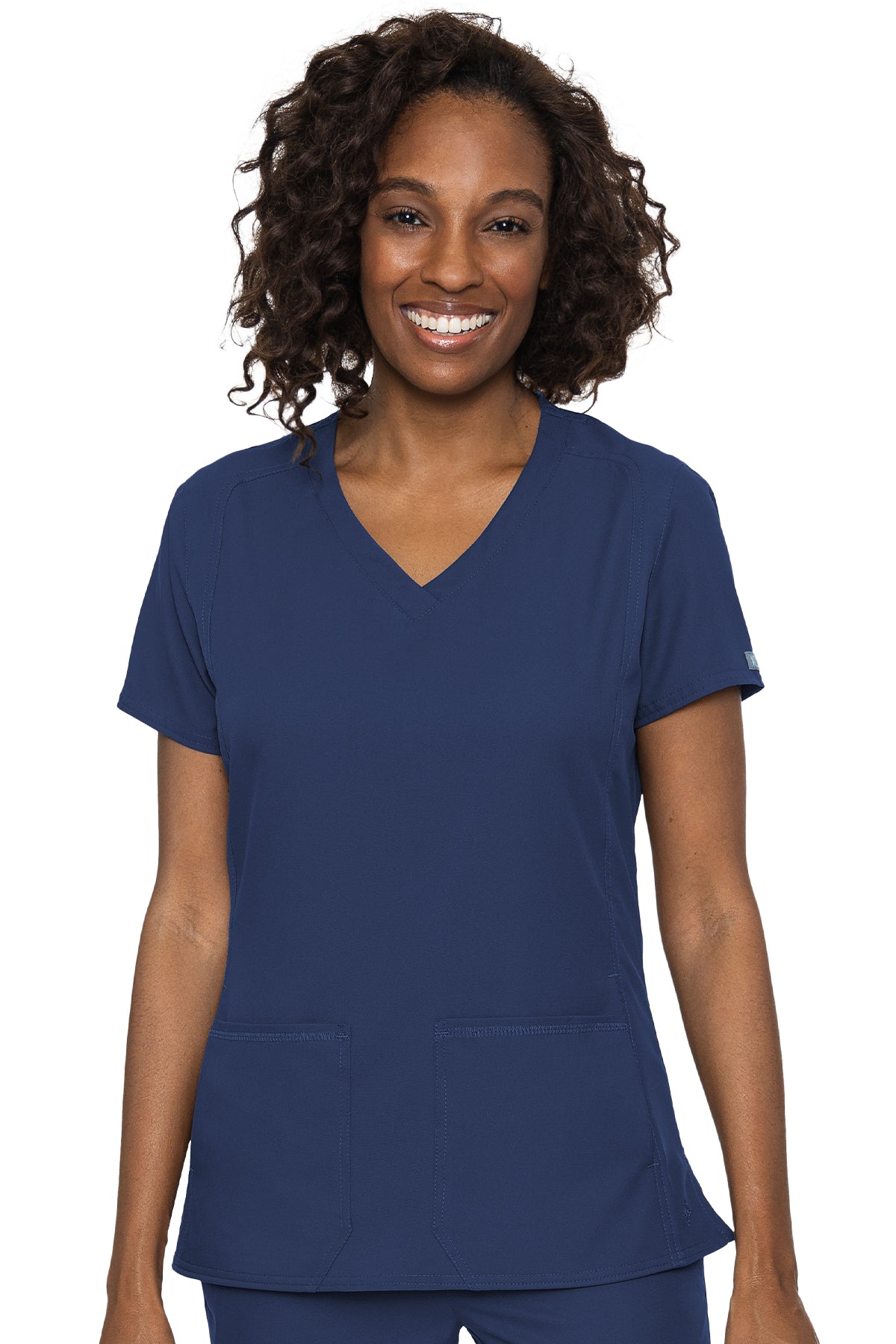 Med Couture Scrub Top Insight Classic V-Neck Side Pocket in Navy at Parker's Clothing & Scrubs.