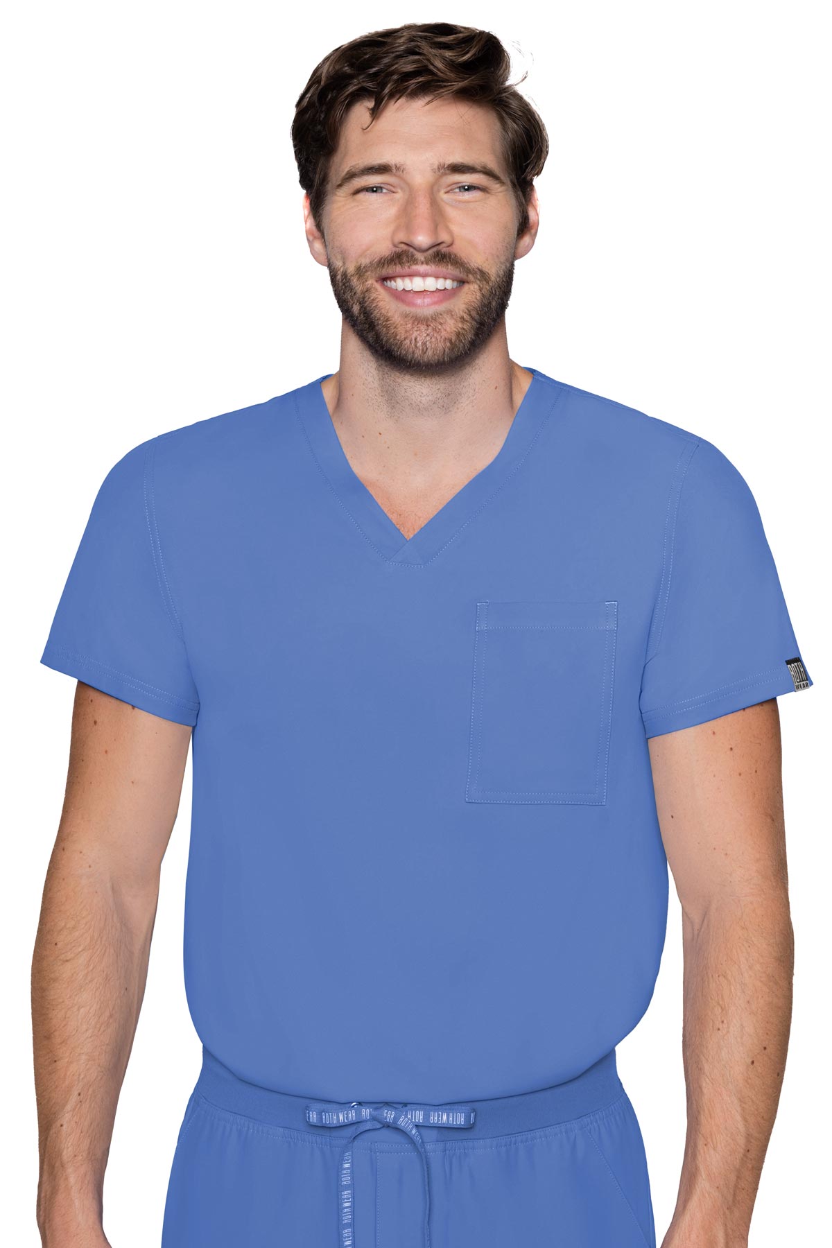 Med Couture Men's Scrub Top RothWear Insight in ceil at Parker's Clothing and Shoes.