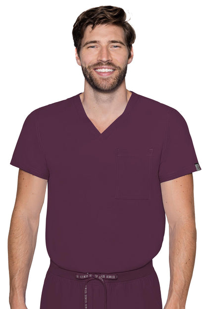 Med Couture Men's Scrub Top RothWear Insight in wine at Parker's Clothing and Shoes.