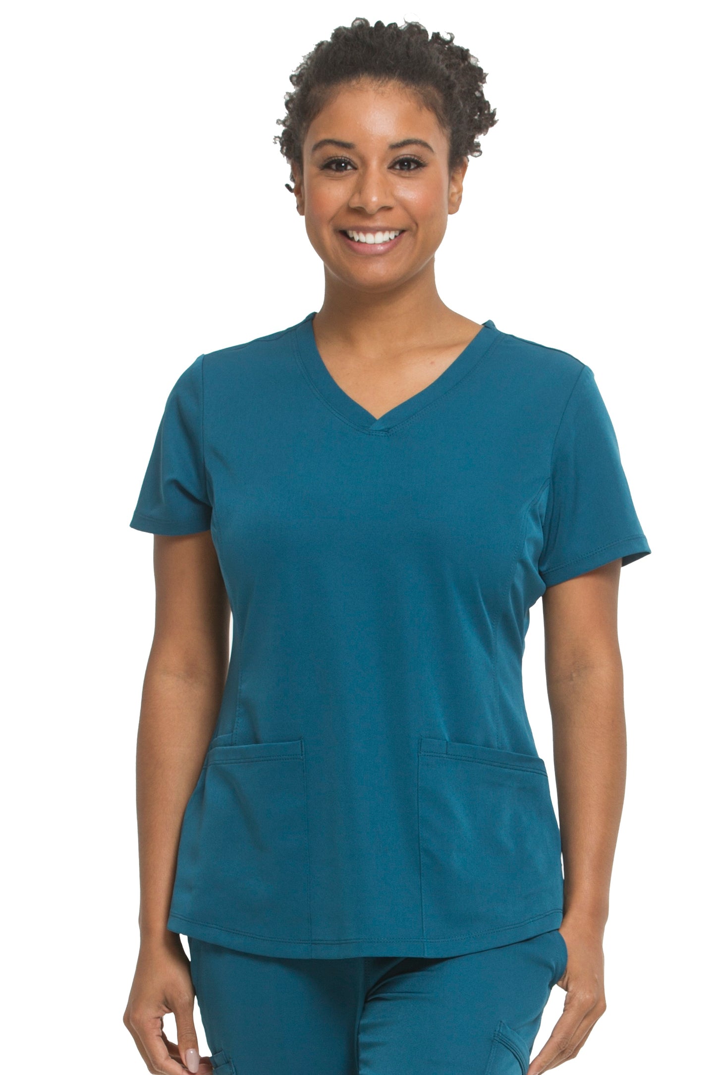 Healing Hands HH Works Monica V-Neck Scrub Top in Caribbean at Parker's Clothing and Shoes