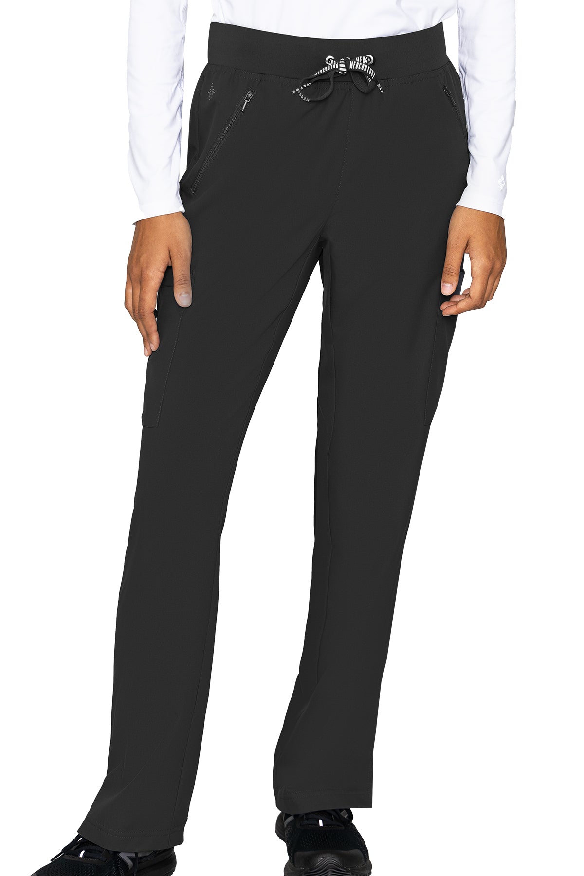 Med Couture Petite Scrub Pants Insight Zipper Pocket Pant in Black at Parker's Clothing & Scrubs.