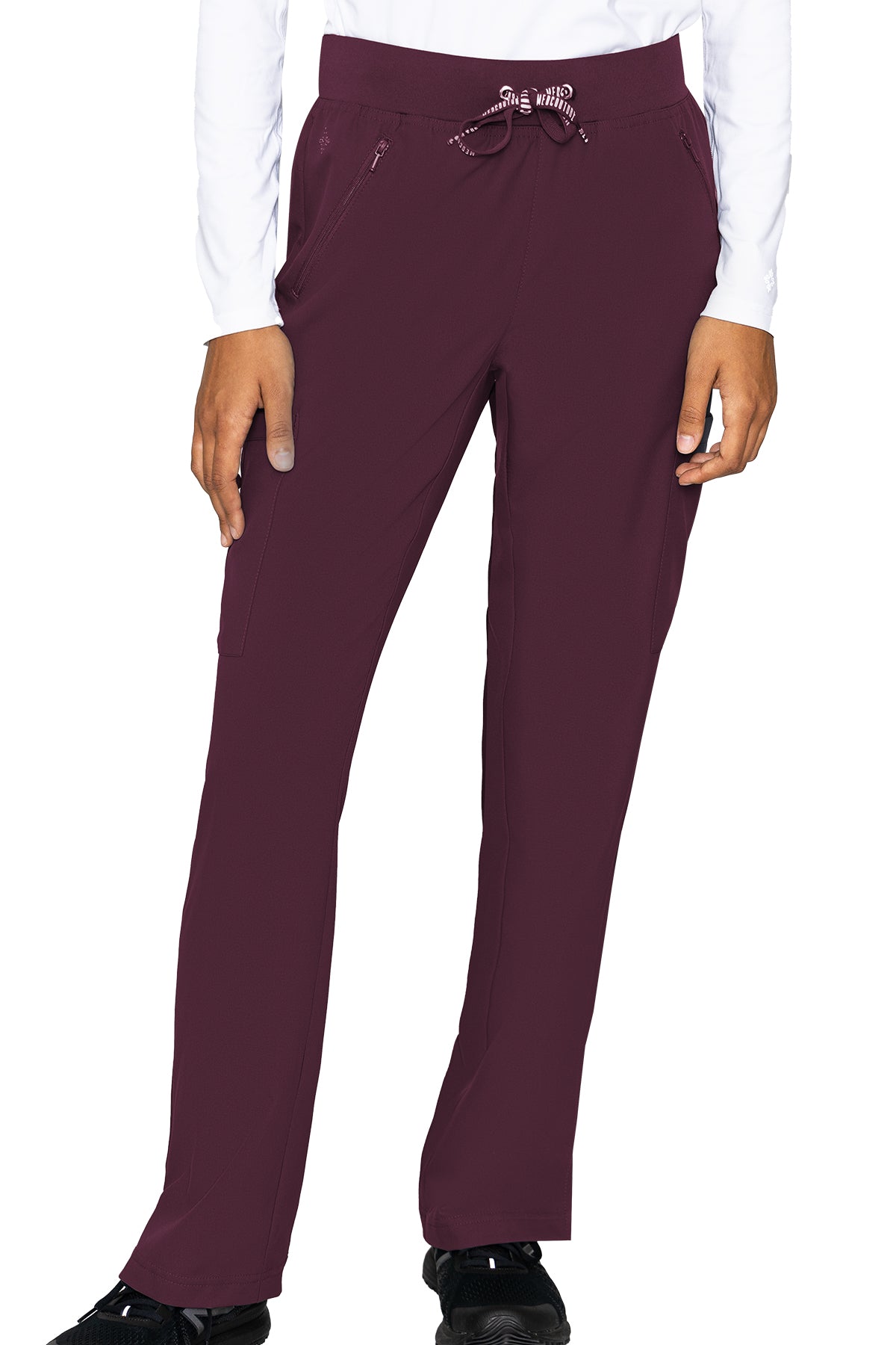 Med Couture Petite Scrub Pants Insight Zipper Pocket Pant in Wine at Parker's Clothing and Shoes