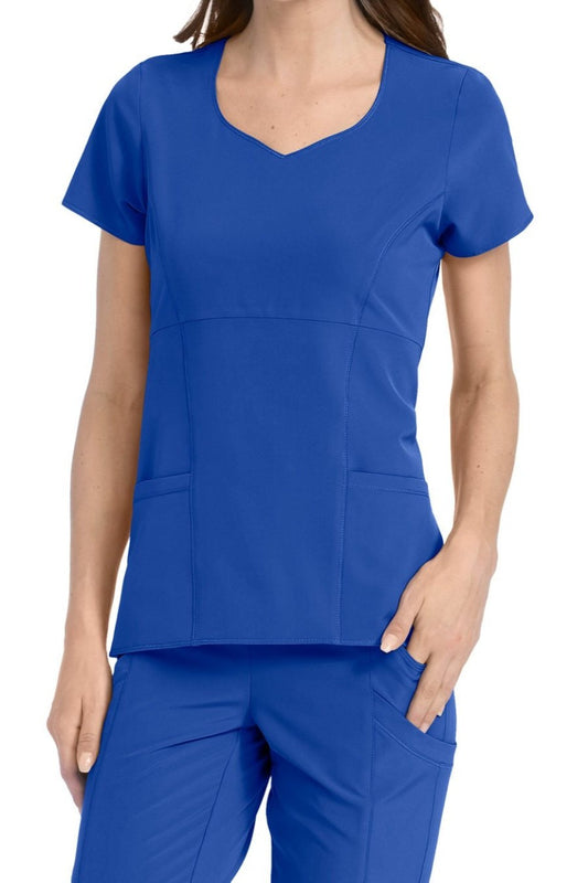 Med Couture Scrub Top 4-Ever Flex Polly in Royal at Parker's Clothing and Shoes.