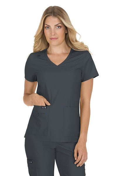 Koi Scrub Top Basics Becca V-neck in Black At Parker's Clothing & Scrubs.