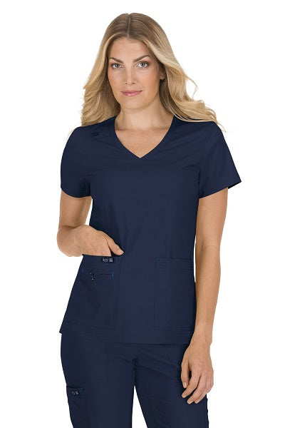 Koi Scrub Top Basics Becca V-neck in Navy At Parker's Clothing & Scrubs.