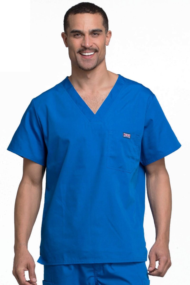 Cherokee Mens Scrub Top Workwear Originals in Royal at Parker's Clothing & Scrubs.
