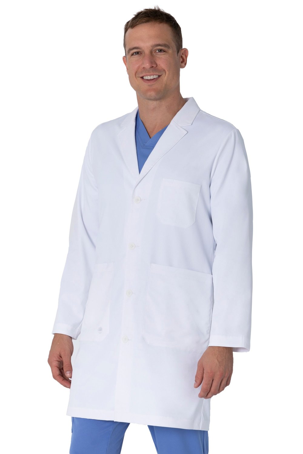 Healing Hands The White Coat Mens Lab Coat Luke Full Length at Parker's Clothing & Scrubs.
