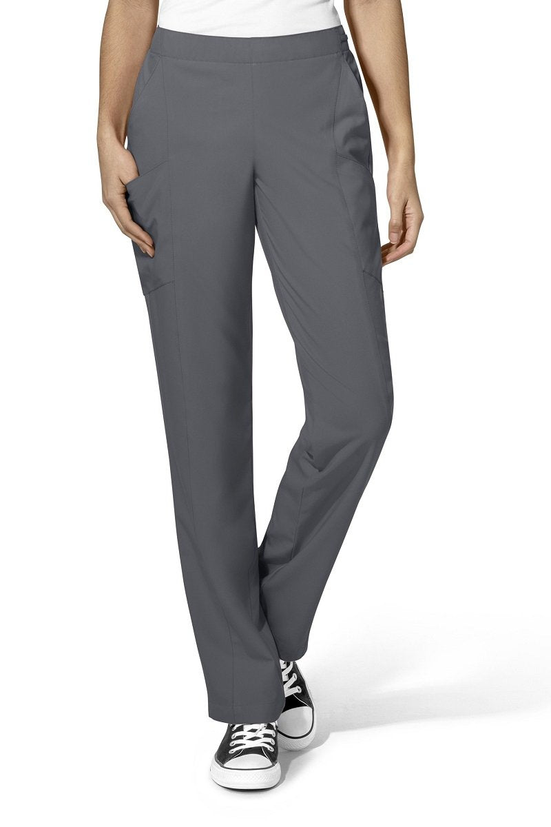 WonderWink Scrub Pants Petite W123 Flat Front Double Cargo in Pewter at Parker's Clothing and Shoes