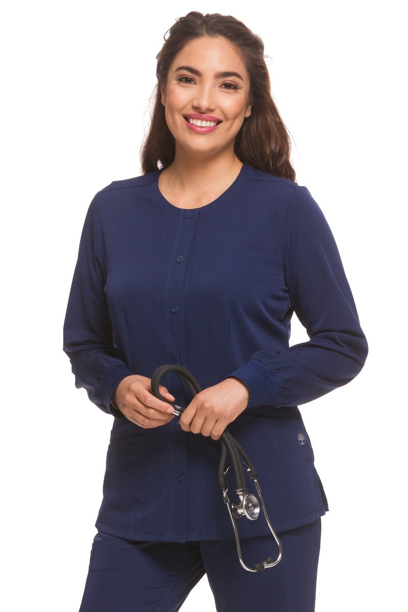 Healing Hands Scrubs HH Works Megan Scrub Jacket in Navy at Parker's Clothing & Scrubs.