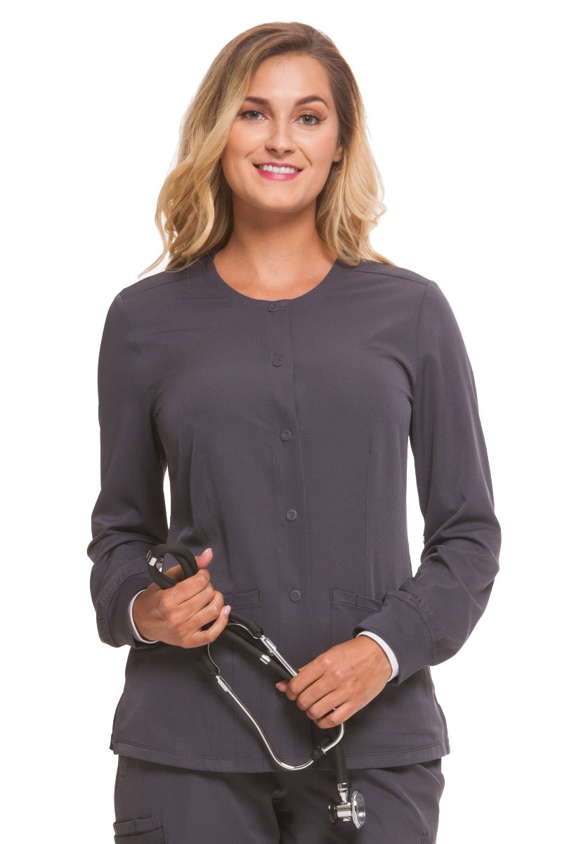 Healing Hands Scrubs HH Works Megan Scrub Jacket in Pewter at Parker's Clothing & Scrubs.