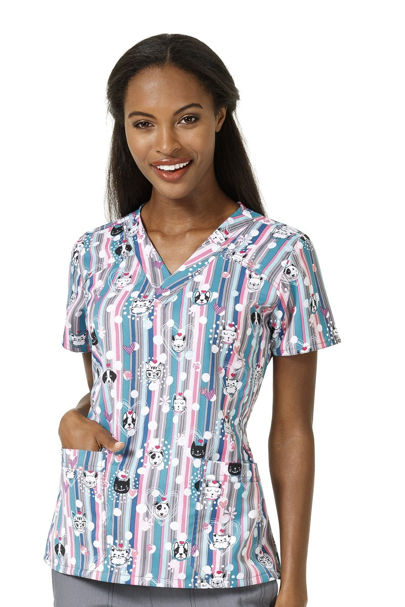 WonderWink Print Scrub Top Four-Stretch Top at Parker's Clothing and Shoes.