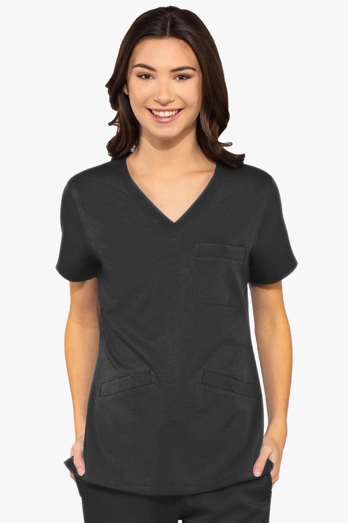 Med Couture Scrub Top Touch Classic V-Neck in Black at Parker's Clothing and Shoes.