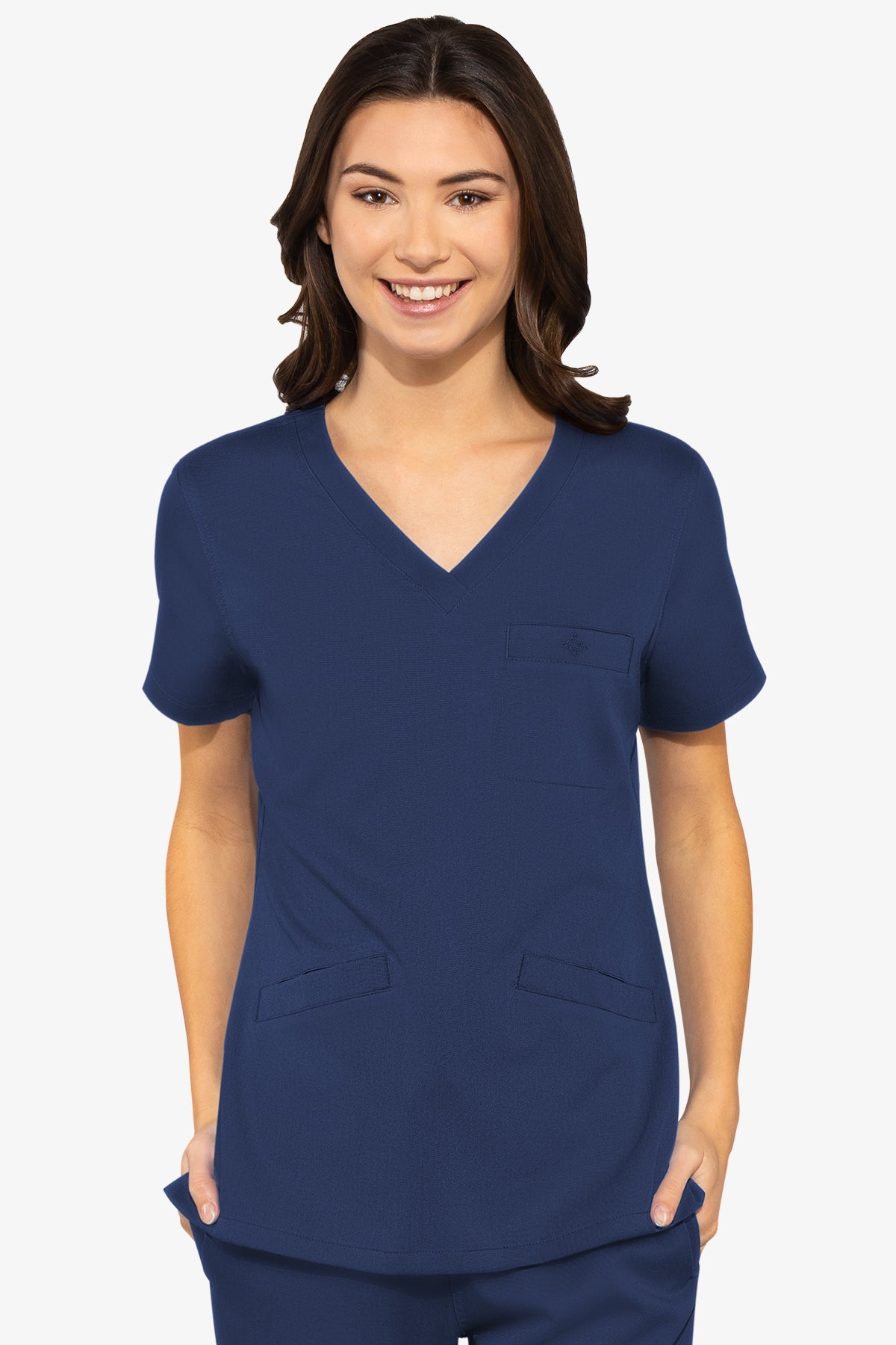 Med Couture Scrub Top Touch Classic V-Neck in Navy at Parker's Clothing & Scrubs.