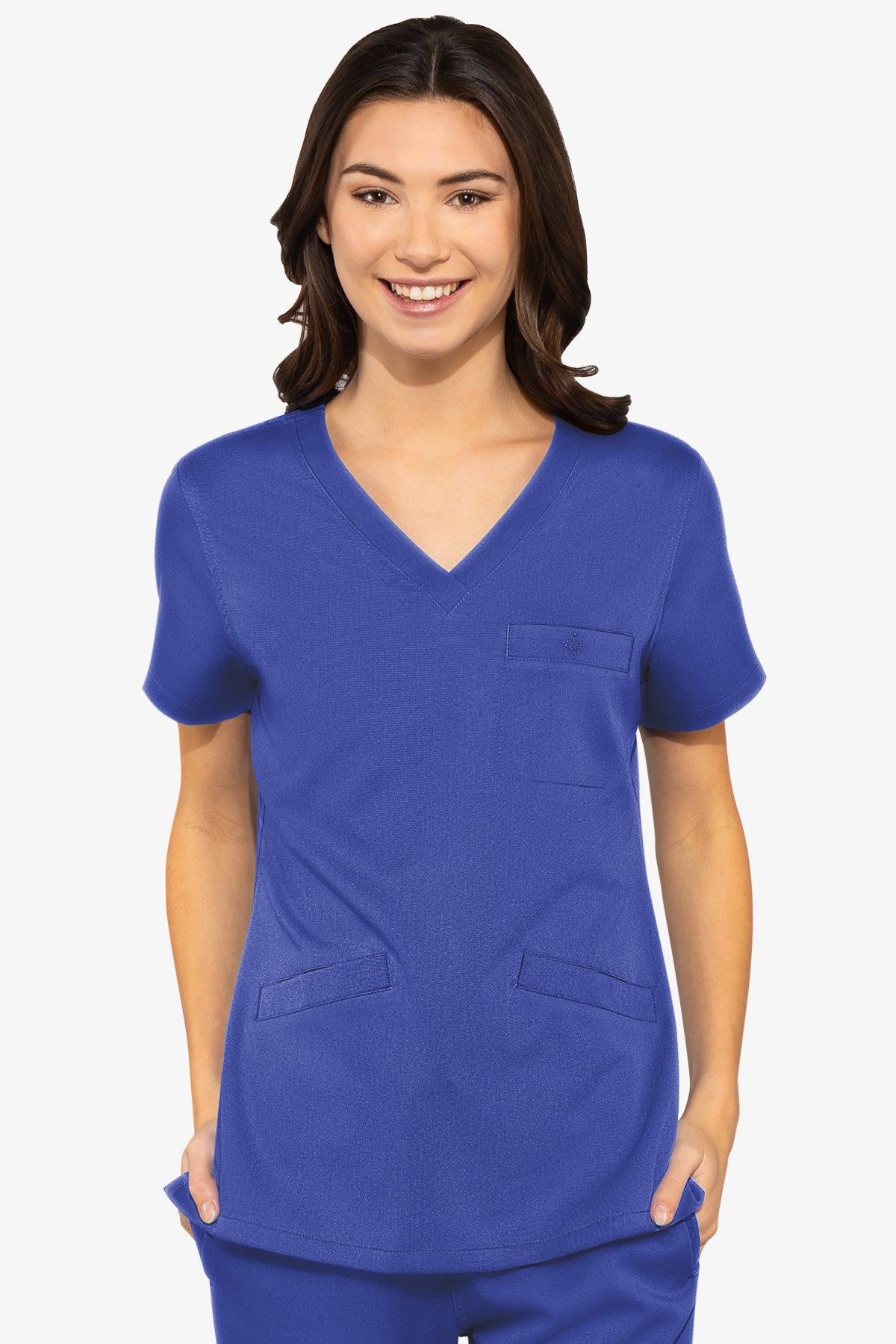 Med Couture Scrub Top Touch Classic V-Neck in Royal at Parker's Clothing & Scrubs.