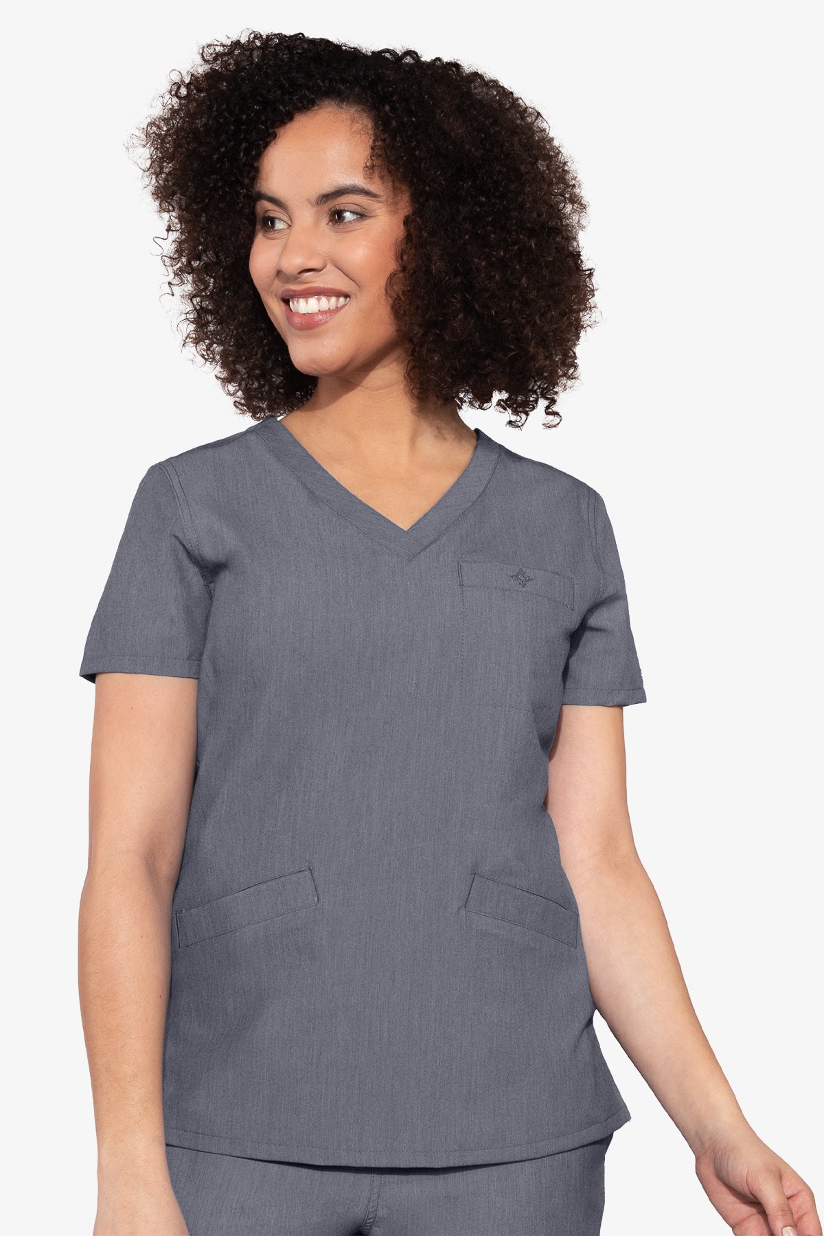 Med Couture Scrub Top Touch Classic V-Neck in Slate at Parker's Clothing & Scrubs.