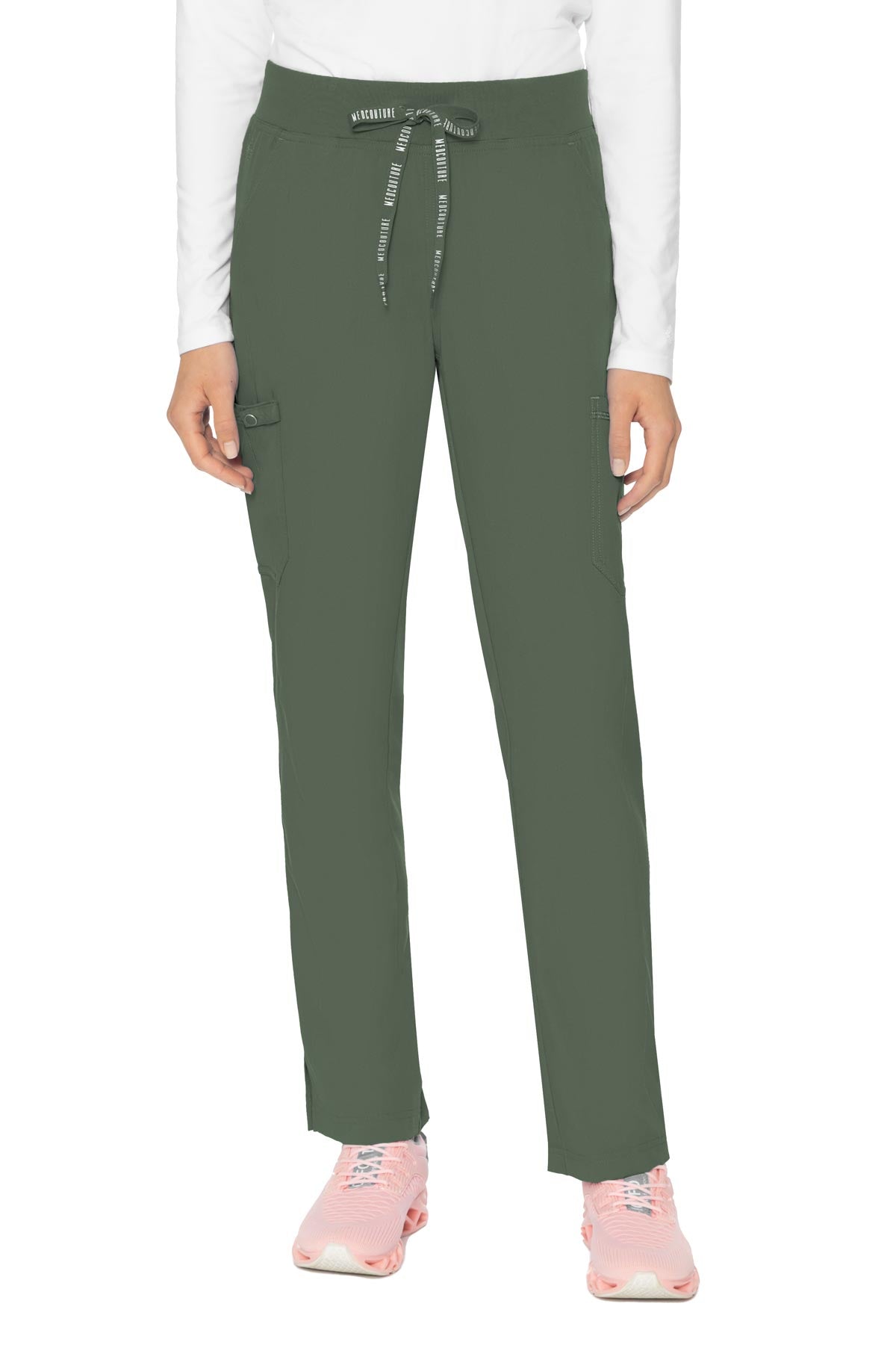 Med Couture Scrub Pants Touch Yoga in Olive at Parker's Clothing and Shoes.