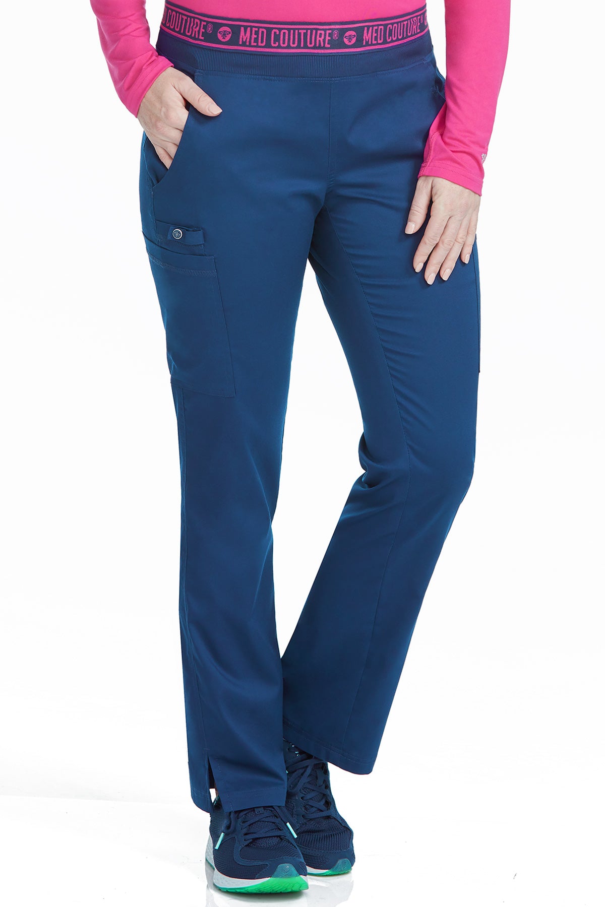 Med Couture Scrub Pants Touch Ally Yoga Pant in Navy at Parker's Clothing and Shoes.