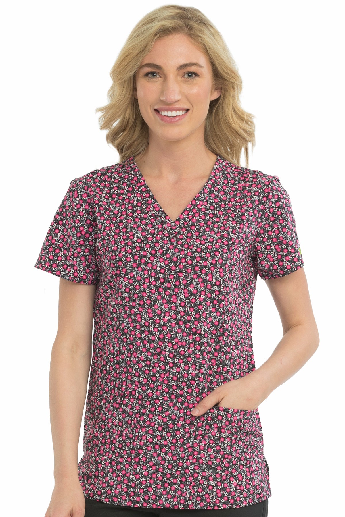 Med Couture Scrub Top Print Plus Sizes Cosmic Pop