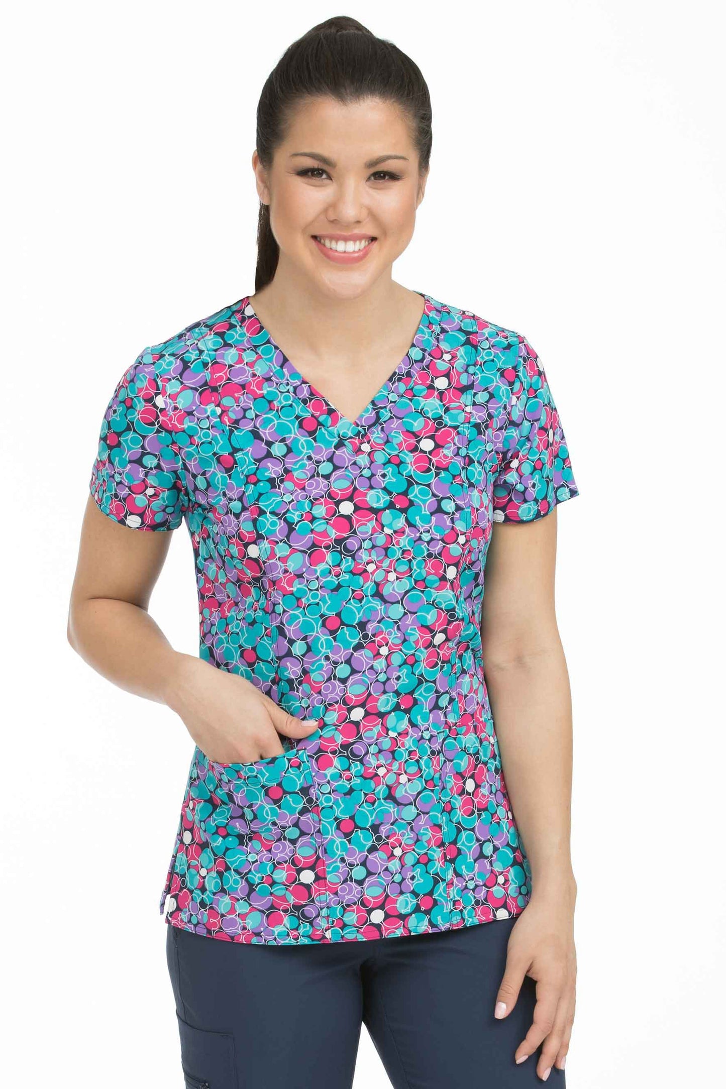 Med Couture Scrub Top Prints Polka Dot Fun at Parker's Clothing & Scrubs.