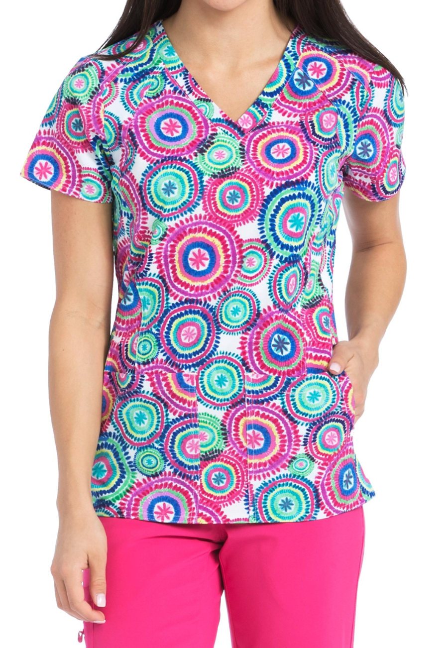 Med Couture Print Top Prints Tie Die Mirage at Parker's Clothing & Scrubs.