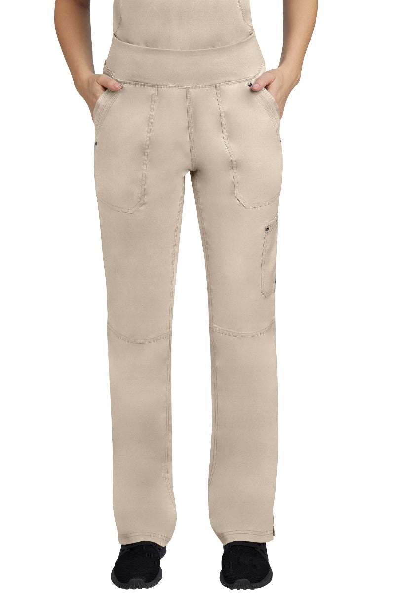 Healing Hands Petite Scrub Pants Purple Label Tori Yoga in Khaki at Parker's Clothing & Scrubs.