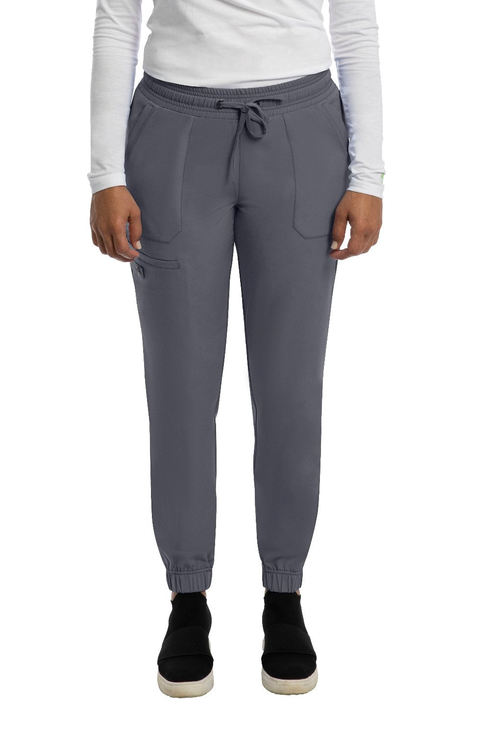 Healing Hands Petite Scrub Pants HH Works Renee Jogger in Pewter at Parker's Clothing & Scrubs.