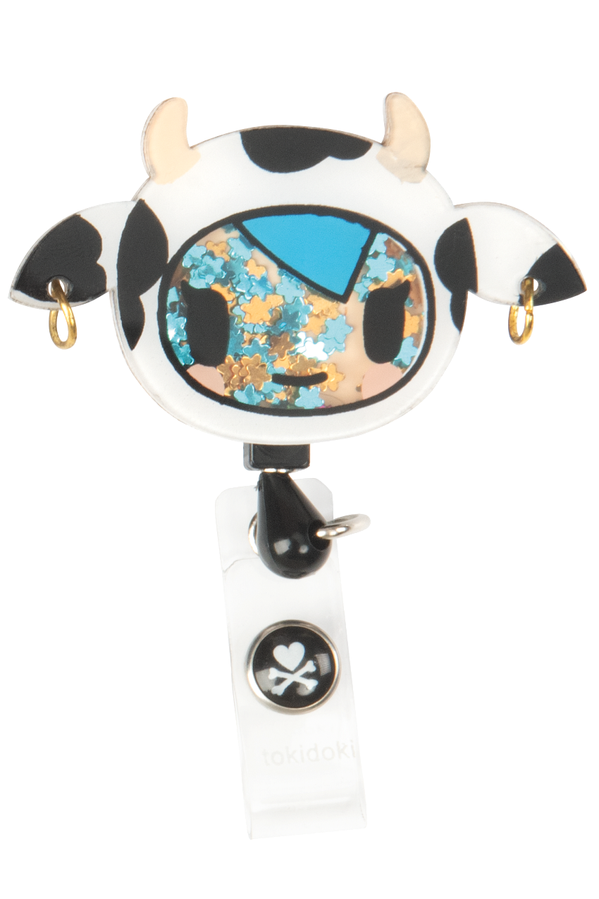 Koi Tokidoki Mozzarella Shaker Badge Reel with retractable cord and snap badge holder at Parker's Clothing & Shoes.